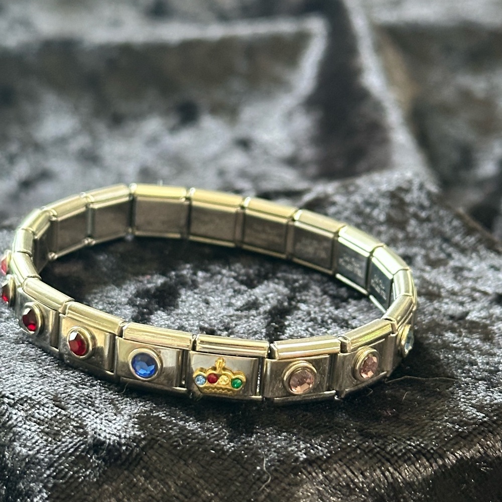 Italia Stainless Steel Stretch Charm Bracelet